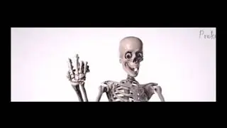 Skeleton gets slapped for flipping the bird (super sad)