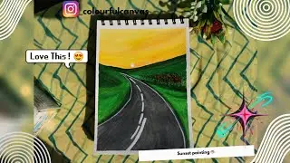 How To Draw Beautiful Sunset Painting For Beginners| Step By Step Tutorial Water colour painting 