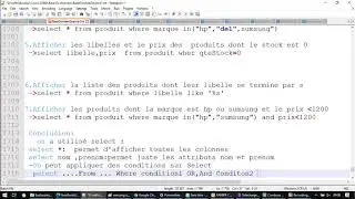 SQL:select ,Where , like in  (not in)  fonction d'agr&eacute;gtion max min avg Exercices Corrig&eacute;s