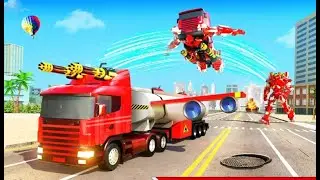 Flying Oil Tanker Robot Part-1 | Truck Transform Robot Android GamePlay | By Game Crazy