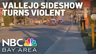 Man attacked and shot, 7-Eleven looted, truck set on fire during sideshow in Vallejo