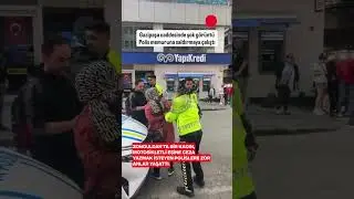 Zonguldak&rsquo;ta bir kadın, motosikletli eşine ceza yazmak isteyen polislere zor anlar yaşattı.