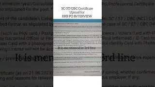 OBC certificate upload for RRB PO INTERVIEW #rrbpointerview #rrbpo
