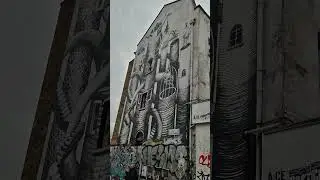 Street art in black and white colours.  London.
