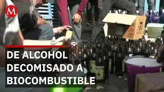 How does the UAM transform confiscated alcohol into sustainable biofuel?