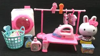 3 Minutes Satisfying With Unboxing Pink Bunny Laundry Set ASMR #20 (No Music)