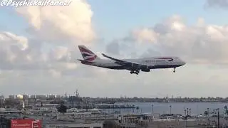 British Airways 747-400 [G-CIVG] Landing at San Diego International Airport