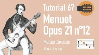 Menuet n°12 Opus 21 (Carcassi) + free TABS - Easy Classical Guitar Tutorials 67 by Axelle Guitar