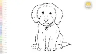 Labradoodle puppy drawing easy | Art tutorial | How to draw A Labradoodle step by step | #artjanag