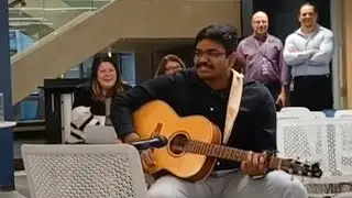 Country Roads song Guitar played by Vishal | Vishal playing guitar in office event in Chicago, USA