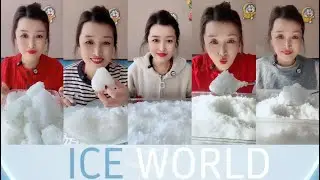 WHITE ICE | SHAVED ICE | ICE SAND | ICE EATING ASMR | RELAXING CRUNCHES🧊