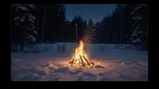 2 Hour Winter Campfire in Alaska &bull; Snowy Forest Ambience for Sleep & Study