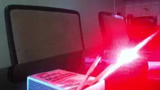 Red laser lighting matches