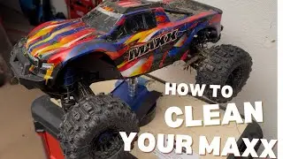 How to clean your Rc car (Traxxas Maxx) after a bash in brush and snow