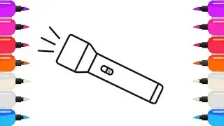 Torch Drawing, How to draw torch light drawing easy Bolalar uchun 