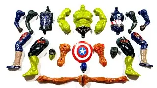 Hulk smash captain America black panther monster siren head assemble toys video 