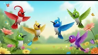 Five Little Hummingbirds Hover Hover Hover | Bird Songs & Nature Nursery Rhymes
