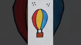 easy to draw a hot air balloon drawing #easydrawing #airballoon #art #youtubeshorts