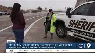 Fresh snow, big crowds: What drivers should know before driving up Mount Lemmon this weekend