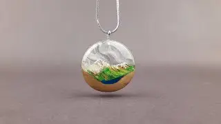 Snowy Mountains Epoxy Necklace