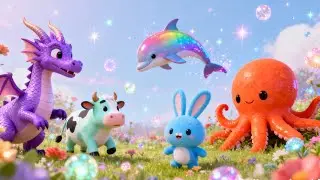 The Colorwave Animal Sound Jam 🌈🐻💙 | Fun Kids Music Mix, Color Learning & Dancing Animals Show! 🎉