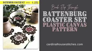 Battenburg Coaster Set Plastic Canvas Pattern Book Flip Through Video