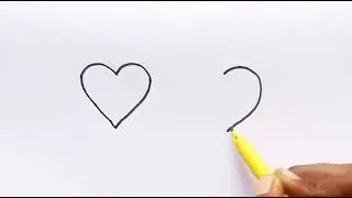 How To Draw Love Birds From 2 Hearts | How To Make Love Birds Drawing From Hearts In Easy Way