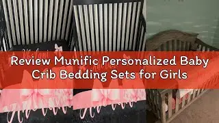 Review Munific Personalized Baby Crib Bedding Sets for Girls &ndash; Custom Name 3 Pcs Pink Bow Nursery Se