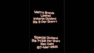 Metro Brands Limited dividend update | latest  news  | #DIVIDEND |  #trading