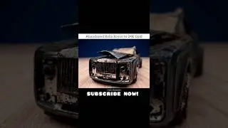 Abandoned Rolls Royce car restoration | Barn find to 24K gold car | #shorts #rollsroyce #restoration