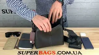 Обзор кожаного мужского мессенджера Tiding bag (23424)