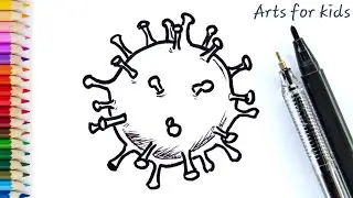 How to draw CoronaVirus Covid-19 | Stay Home Stay Safe | drawings for kids