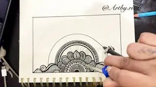 Relaxing Mandala Drawing | Half Pattern Art