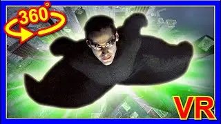 VR 360&deg;   Flight Over Matrix City like a Superhero_02  - VR 4K  | Falling | Oculus