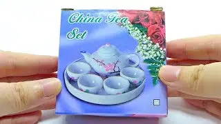 Miniature Oriental Pottery Chinese Tea Pot Set Collection | 1:12 Dollhouse Miniature Furniture