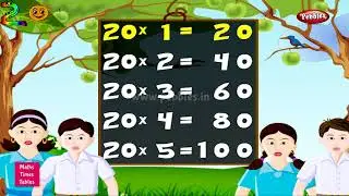 Table of 20 in English | 20 Table | Multiplication Tables English | Learning Video | Pebbles Rhymes