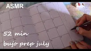 ASMR - Preparing july 2022 layout in my bullet journal (no talking)