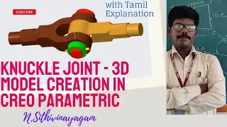 #knuckle joint assembly Machine Drawing- Joints, #3d assembly of Knuckle Joint in creo parametric.