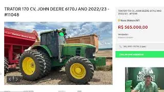 TRATOR 170 CV, JOHN DEERE 6170J ANO 2022/23 - Nova Mutum/MT R$ 565.000,00