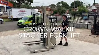 Crown 1T Walkie Stacker Forklift - Aussie Forklift Hire
