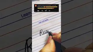 Rushi in cursive writing ✍🏻 | Rushi name #shorts #calligraphy #handwriting #cursive #art