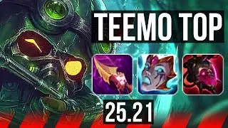 TEEMO vs RIVEN (TOP) | 1500+ games, Rank 8 Teemo, 8/2/7 | KR Grandmaster | 25.21