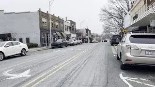 Snow falling in Burlington, North Carolina
