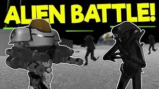 MARINE MECH VS ALIENS BATTLE ON THE MOON! - Ravenfield Mods Gameplay