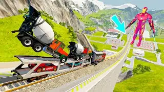 How Far Can The Train Fly ? #1 | BeamNG.Drive