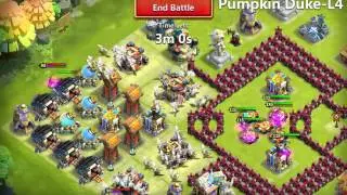 Castle Clash - Mantis defense design - Hero Trials L4 Pumpkin Duke.