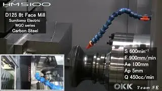 Horizontal Machining of Cutting Carbon Steel with OKK HM5100 #cnc #cncmachining #manufacturing