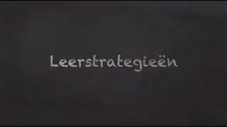 Leerstrategie&euml;n Introductie van Pieternel Dijkstra