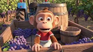 Funny Monkey Catches Tractor Thief in the Vineyard | Fun Adventure for Kids