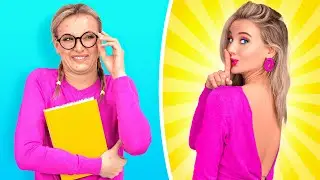 FROM NERDY TO HOTTIE&nbsp;|| Transforming Clothing Hacks To Become Popular By 123 GO! GOLD